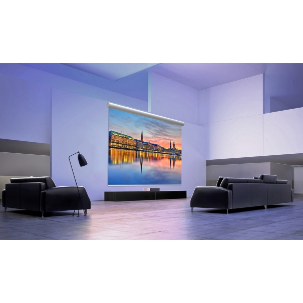 SCHERMO PROIEZIONE "POWER" MOTORIZZATO, CON TELO "WHITE" BIANCO OTTICO CLASSICO 250X190CM 124" 4:3 